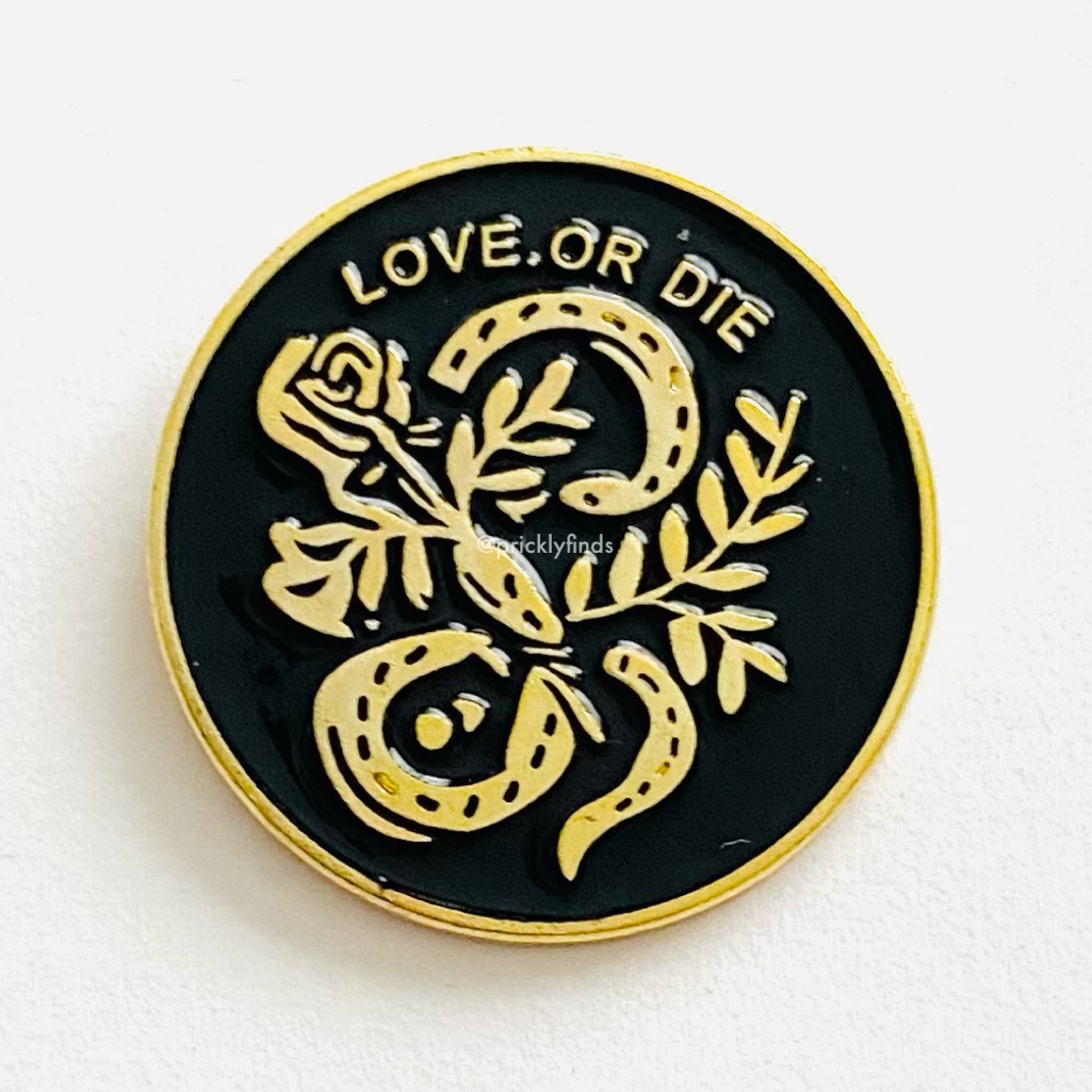 840 Love Or Die Snake Rose Enamel Pin 8$
